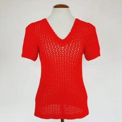 Blusa Vintage Crochê Vermelho - tam P