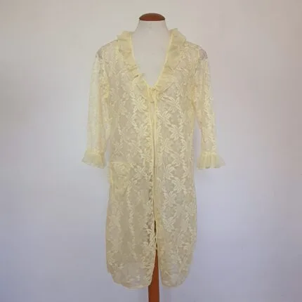 Penhoar Vintage Rendas Amarelinha - tam G