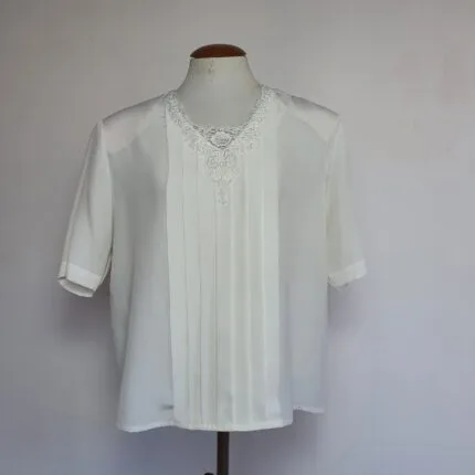 Blusa Vintage Renda Guipir - tam G