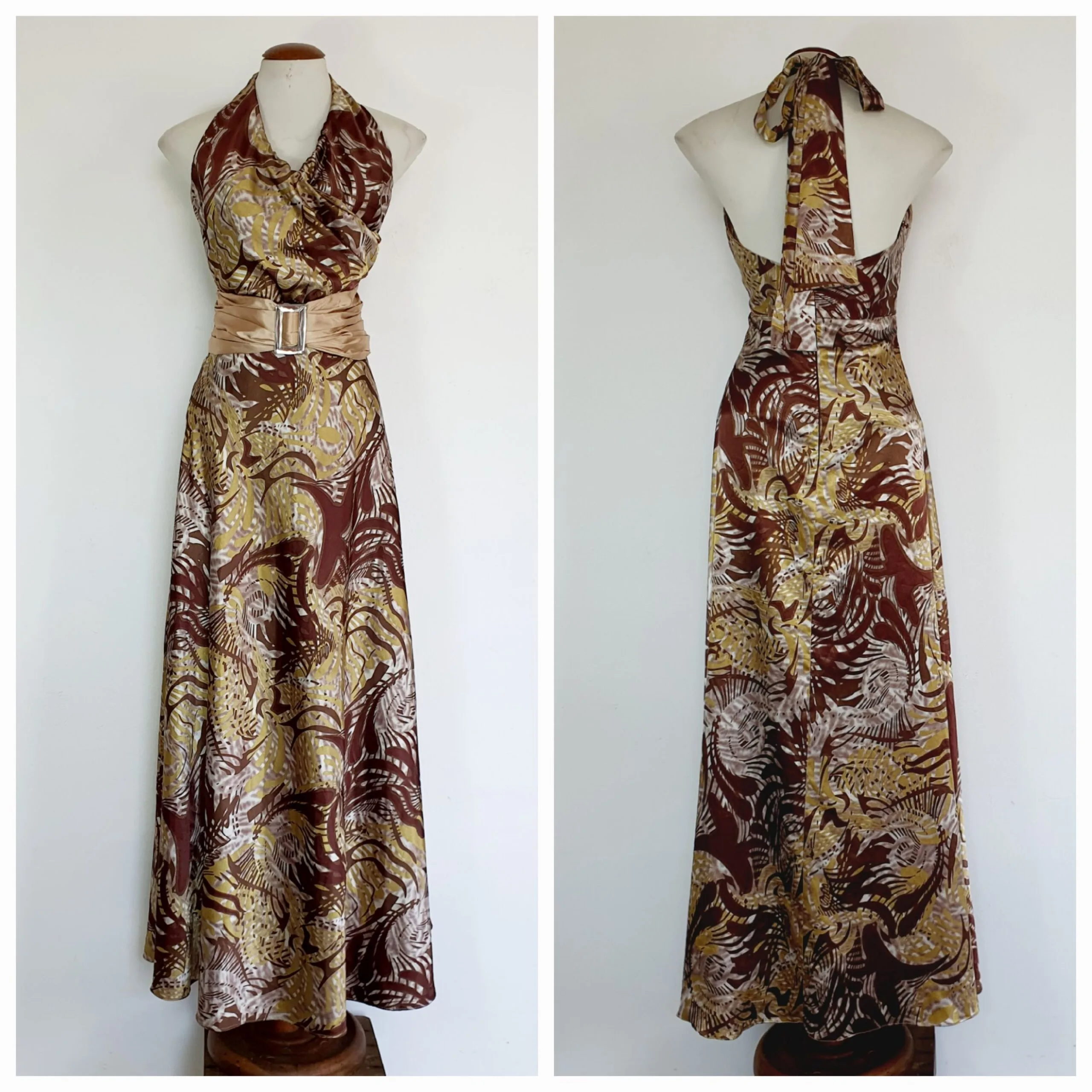 Vestido Vintage Longo Frente Unica - tam G - Imagem 1