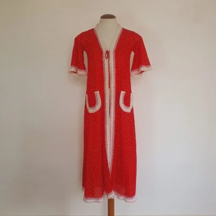 Penhoar Vermelho Poá Vintage - tam P