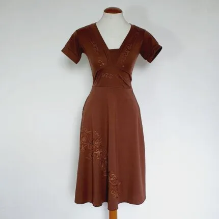 Vestido Malha Marrom - tam P