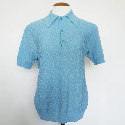 Blusa Vintage Azul Manga curta - tam M