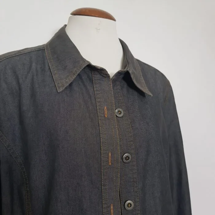 Jaqueta Jeans Tecido Fino - tam G - Imagem 2