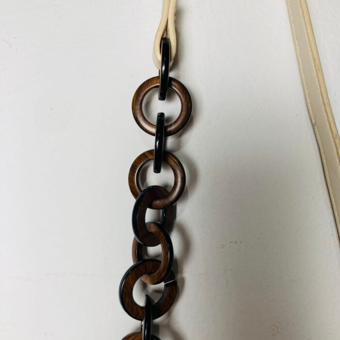 Bolsa Vintage Alça Corrente Madeira - Imagem 3