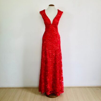 Vestido Festa Renda Vermelha - tam M
