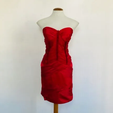 Vestido Festa Drapeado Vermelho - tam M