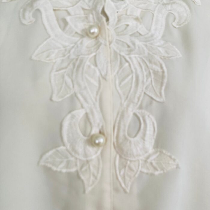 Camisa Vintage Bordada Renda Guipir - tam G - Imagem 3