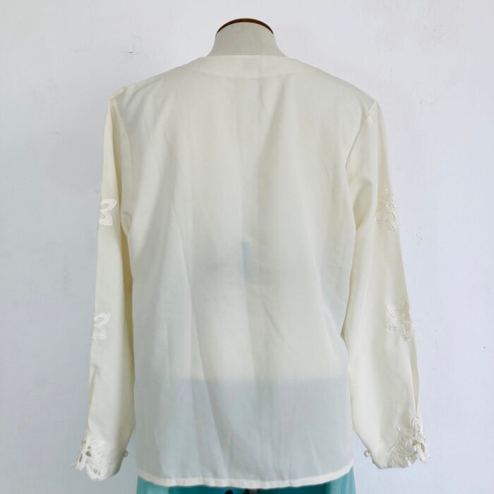 Camisa Vintage Bordada Renda Guipir - tam G - Imagem 10