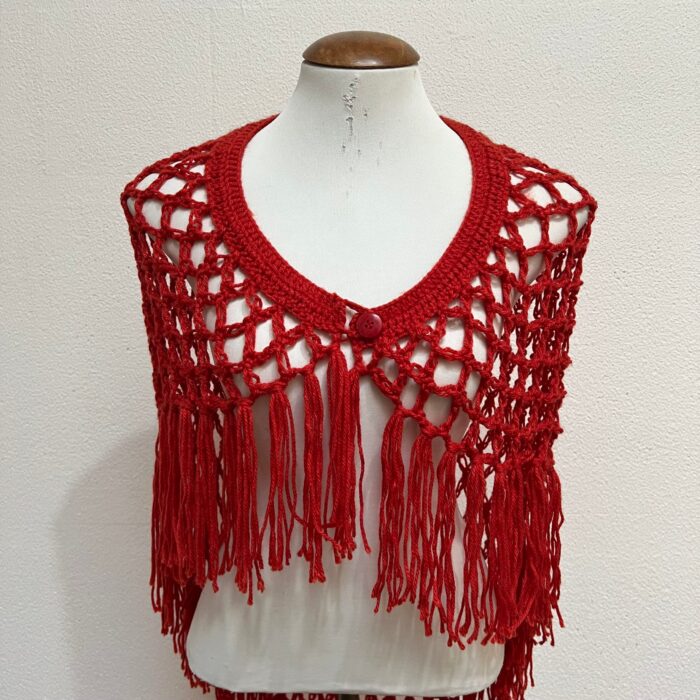 Xale em Crochê Vermelho - Tam Único - Imagem 2