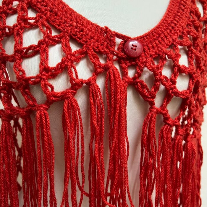 Xale em Crochê Vermelho - Tam Único - Imagem 3