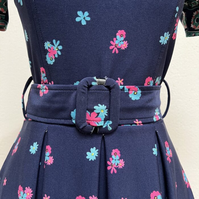 Vestido Floral Azul com Cinto - Tam P - Imagem 4