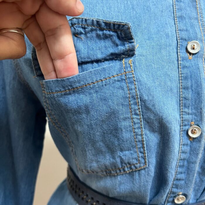Chemise Jeans estilo vestido - Tam M - Imagem 4