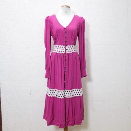 Vestido Rosa com Rendas – Tam M