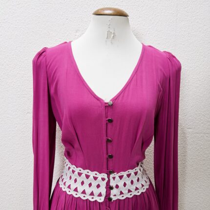 Vestido Rosa com Rendas – Tam M