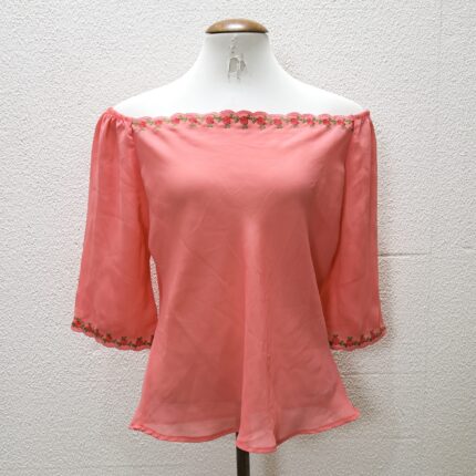 Blusa Rosa com Bordados – Tam G