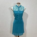 Vestido Azul com Rendas - Tam M