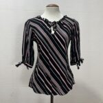 Blusa Listrada com Babados - Tam M