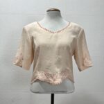 Blusa Vintage Com Pérolas - Tam M