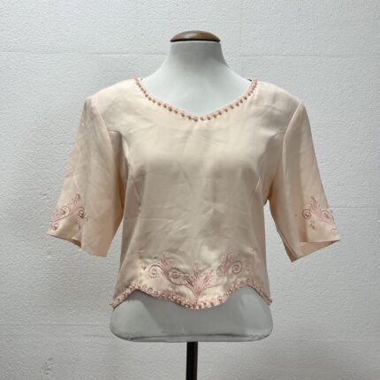 Blusa Vintage Com Pérolas – Tam M