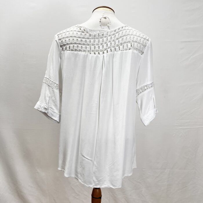 Blusa Branca com Rendas - Tam G/GG - Imagem 5