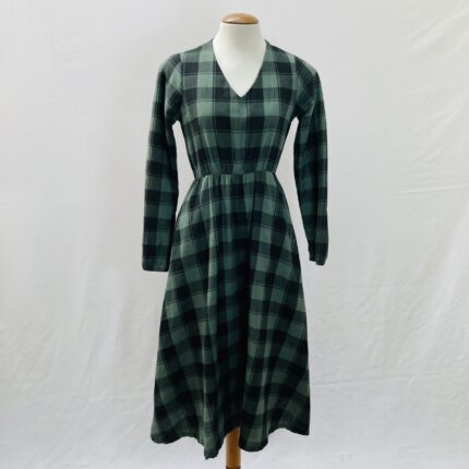 Vestido Midi Xadrez Manga Longa – tam P