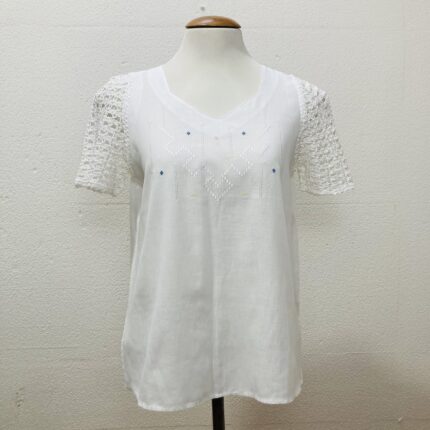 Blusa Vintage com mangas em crochê – tam M