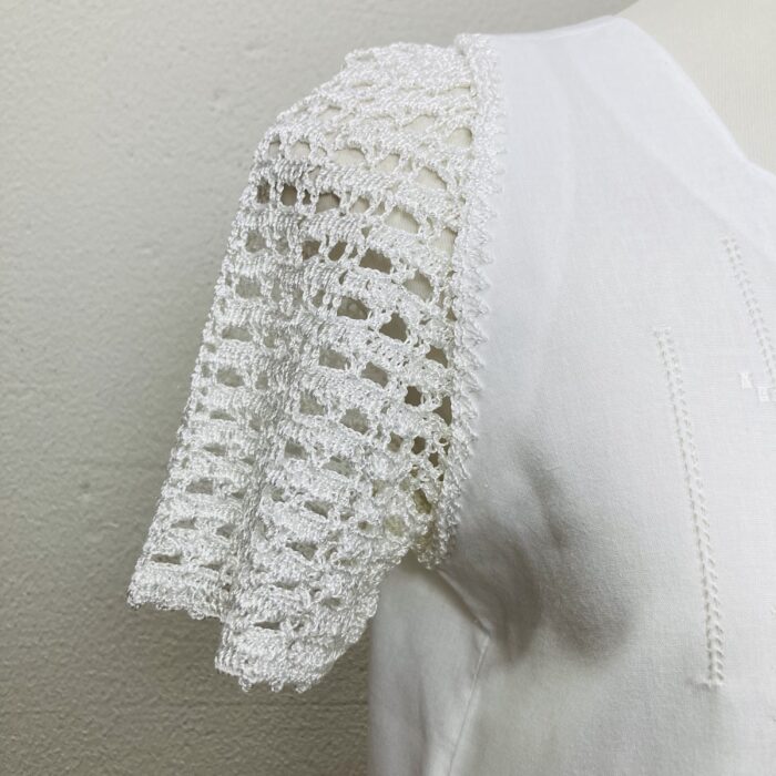 Blusa Vintage com mangas em crochê - tam M - Imagem 4