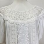 Blusa Branca com Rendas e Crochê - tam G - Imagem 5