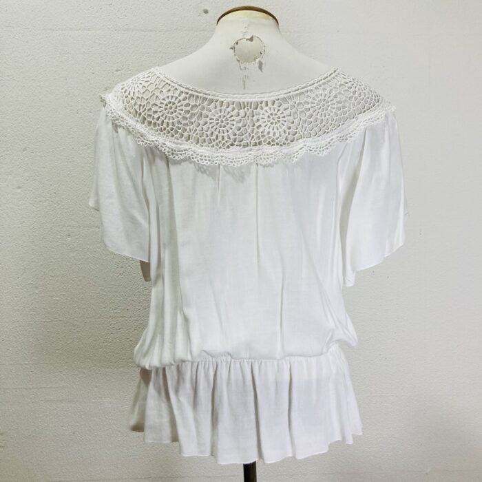 Blusa Branca com Rendas e Crochê - tam G - Imagem 8