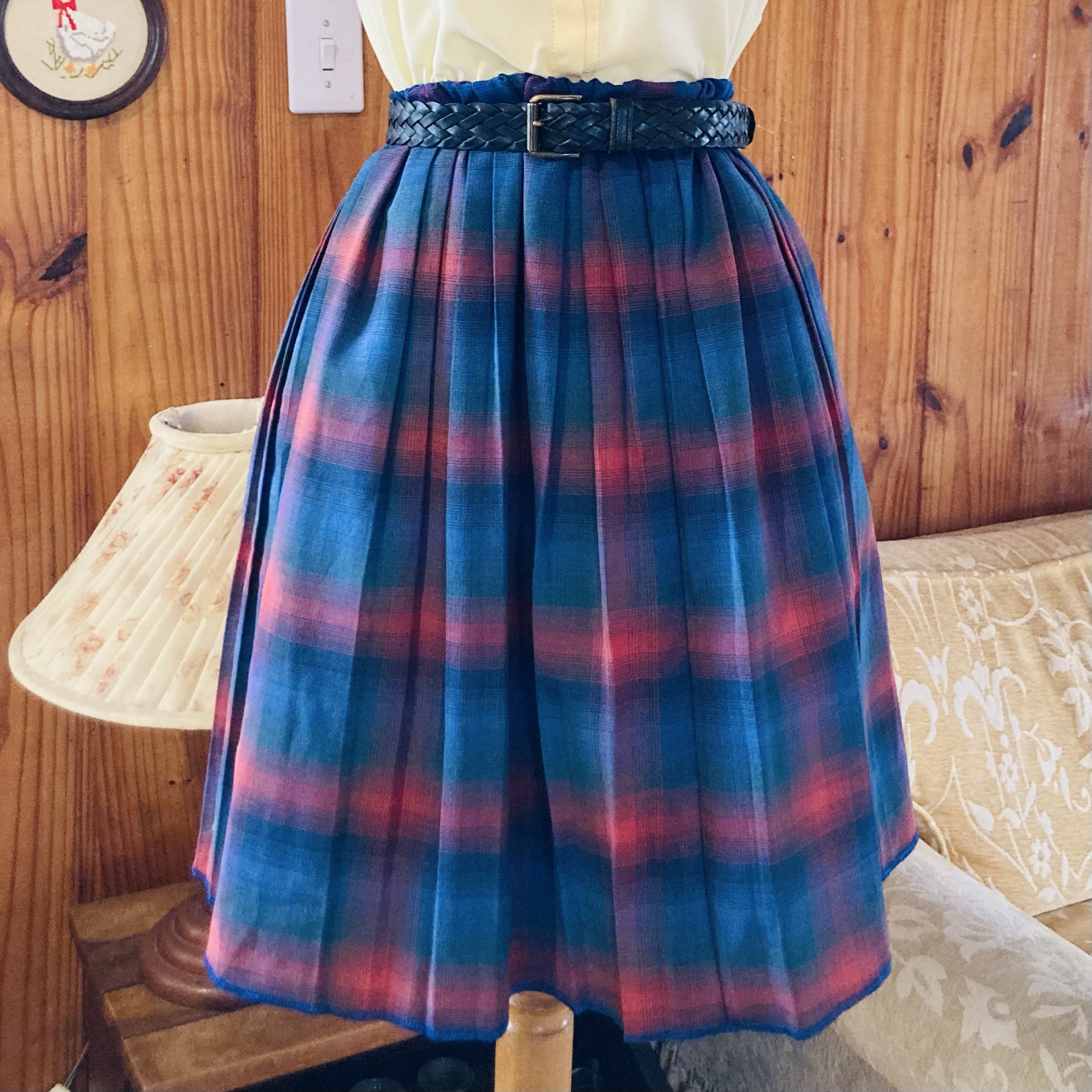 Saia vintage xadrez – tam M