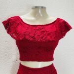 Saia e blusa em renda vermelha - tam M - Imagem 2
