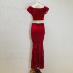 Saia e blusa em renda vermelha - tam M - Imagem 6